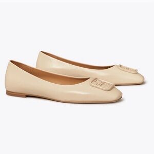 Tory Burch Georgia Leather Flats Brie